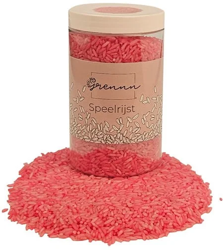 Grennn speelrijst roze 250 gram