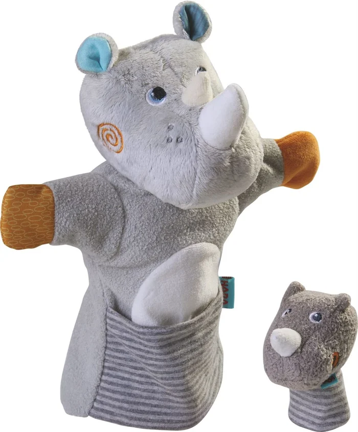 HABA-Handpuppe Nashorn mit Baby