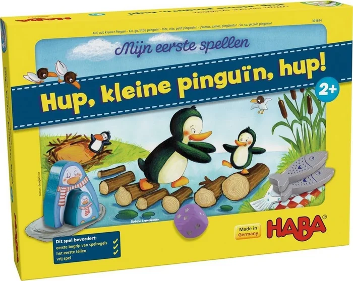 Haba !!! Spel – Mijn eerste spellen – Hup, kleine pinguïn, hup! (NL = F 1307056003 – DE 1307056001) (DE/E/F/NL/IT/ES)