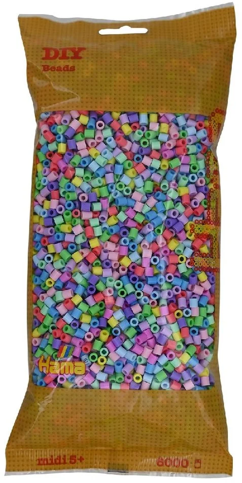 Hama 205-50 Beutel 6000 Perlen Pastell Mix 50
