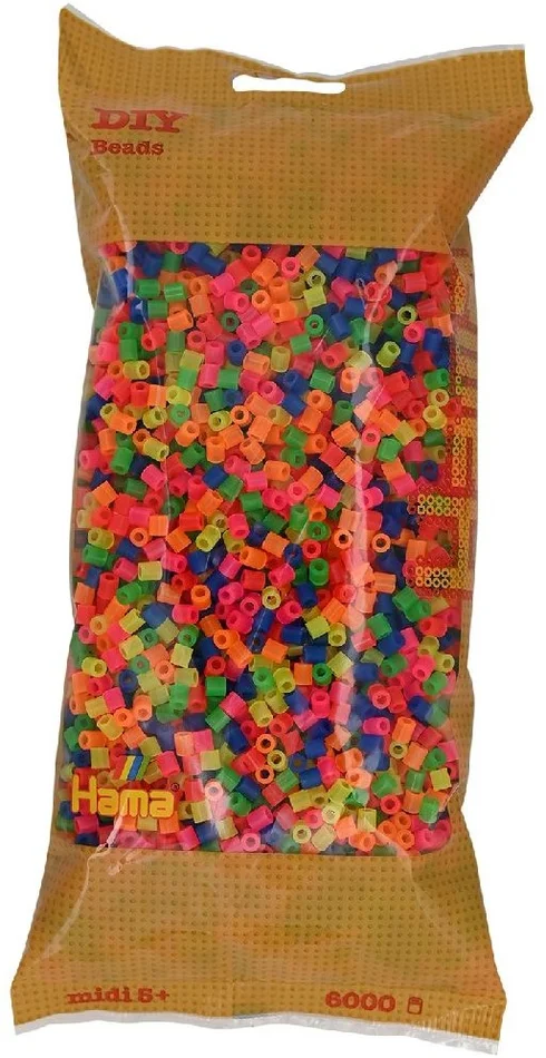 Hama 205-51 Beutel 6000 Perlen Neon Mix 51
