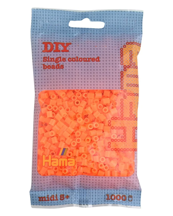 Hama Beutel mit 1000 Midi-Bügelperlen neon