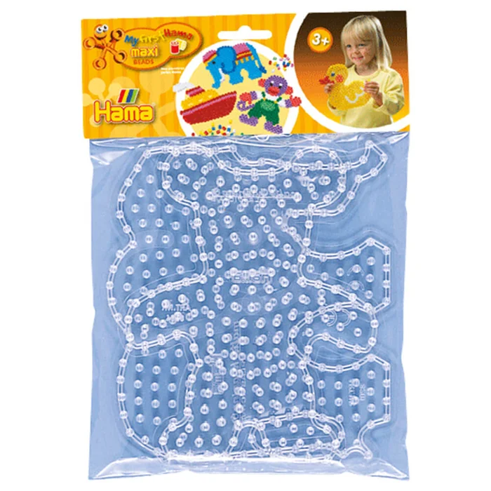 Hama Beutel mit 2 Maxi-Stiftplatten, Elefant & Teddy