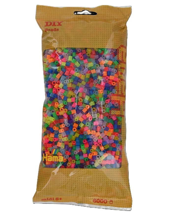 Hama Beutel mit 6000 Midi-Bügelperlen transparent