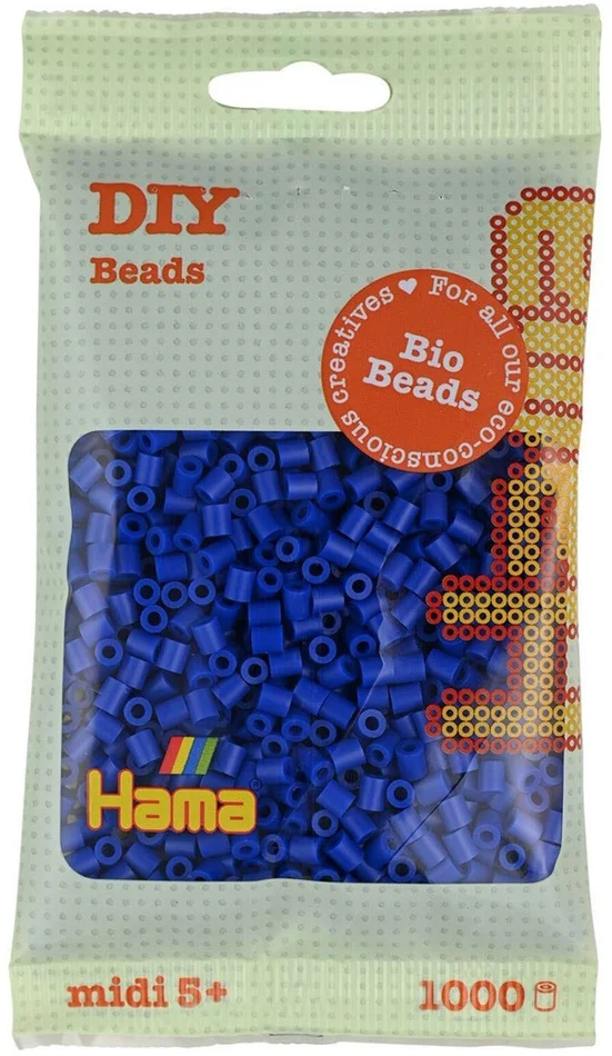 Hama Bio Strijkkralen – Blauw (008), 1000st.