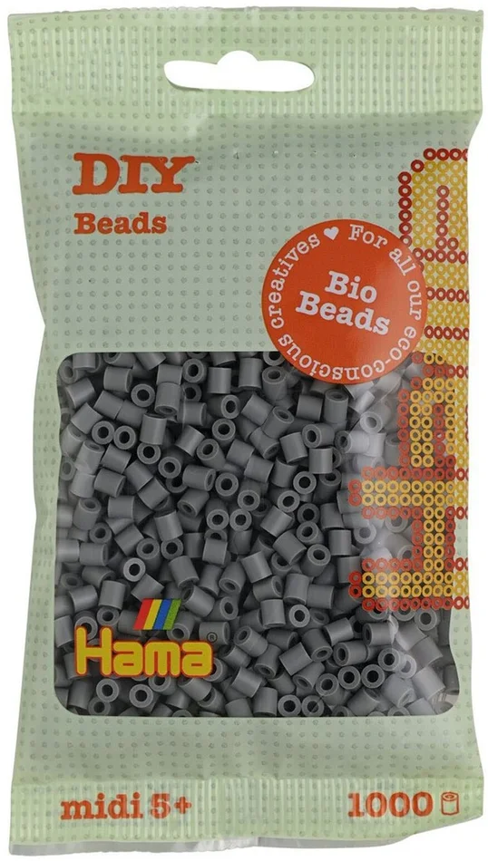 Hama Bio Strijkkralen – Grijs (017), 1000st.