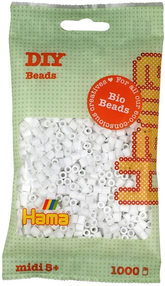 Hama Bio Strijkkralen – Wit (001), 1000st.