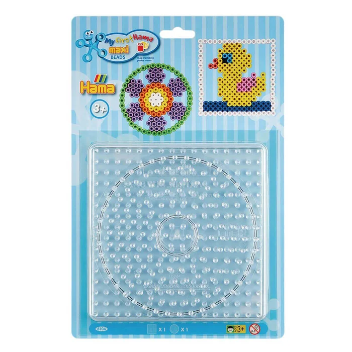 Hama Blister mit 2 Maxi-Stiftplatten, gr. Quadrat & Kreis