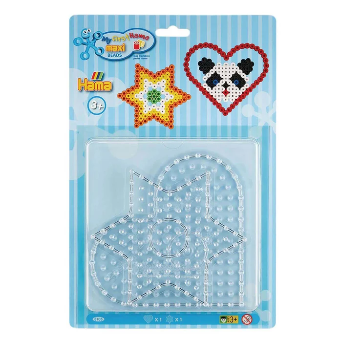 Hama Blister mit 2 Maxi-Stiftplatten, Herz & Stern