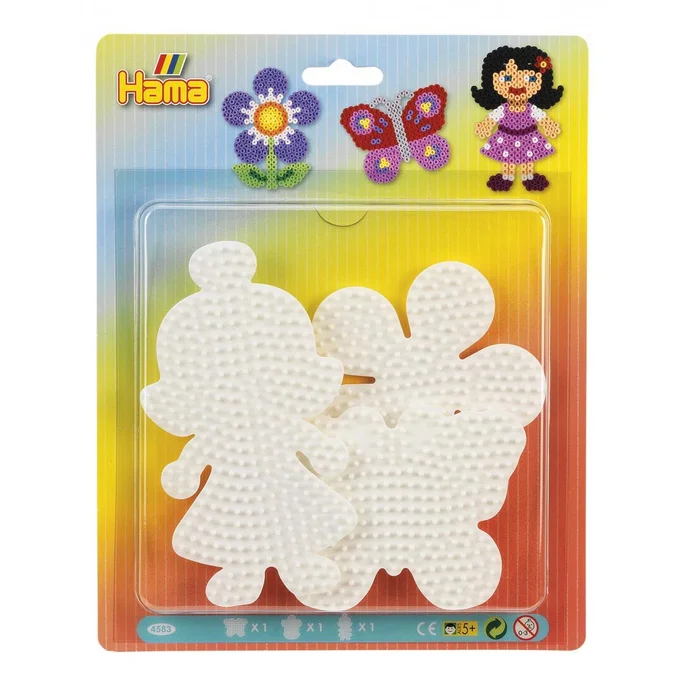 Hama Blister mit 3 Midi-Stiftplatten, Schmetterling, Blume & Puppe