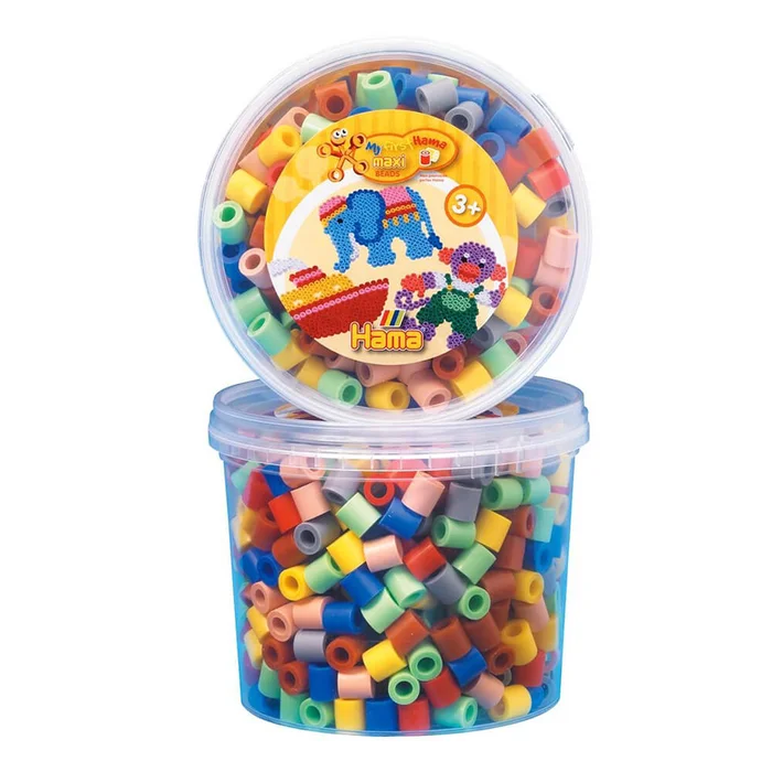 Hama Dose mit 600 Maxi-Bügelperlen Vollton Mix 69