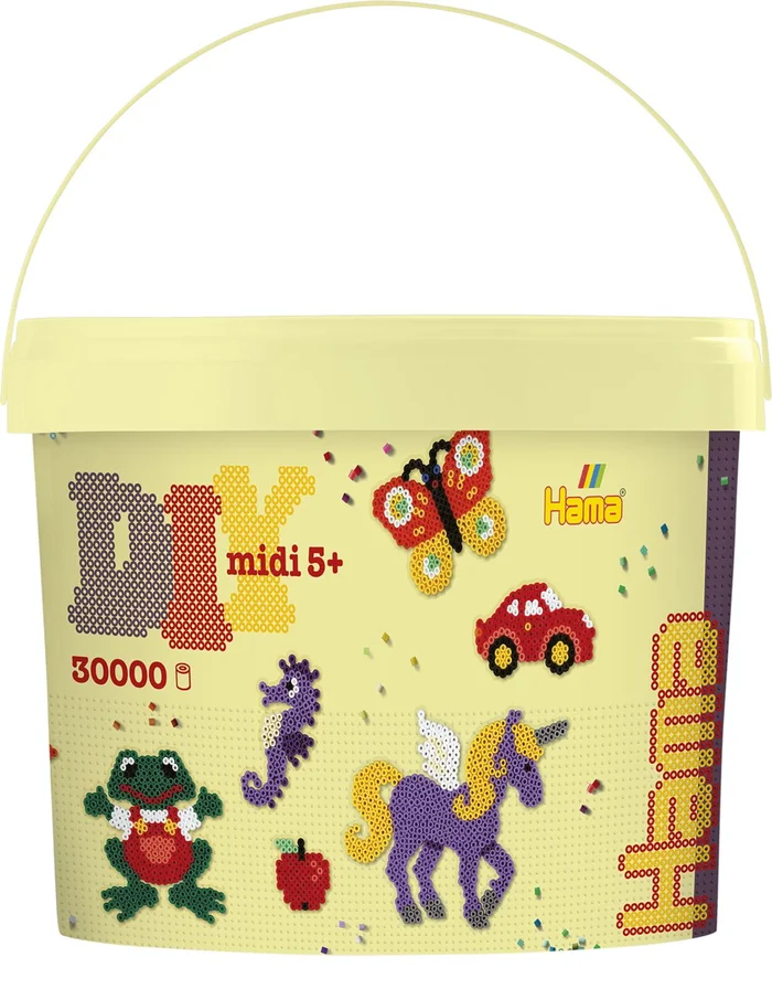 Hama Eimer mit 30.000 Midi-Bügelperlen Vollton Mix