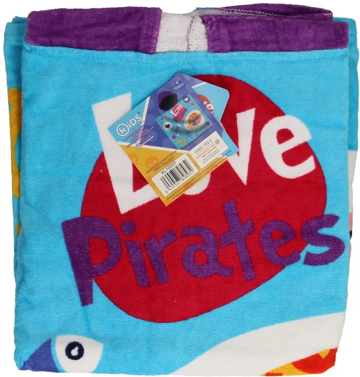 Handdoek Poncho Piraatjes, 60x120cm