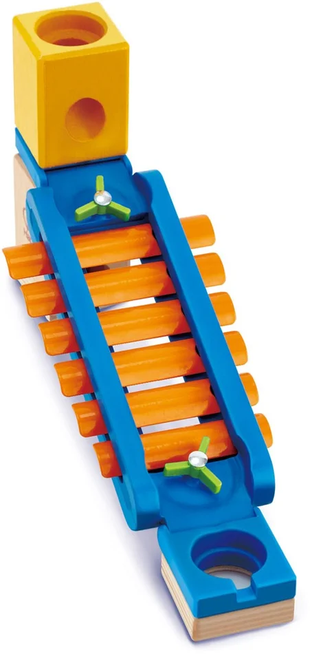 Hape 6022 – Klingender Spielplatz, Zubehör für Quadrilla Kugelbahnen, Xylophon-Rutsche, ab 4 Jahren, mehrfarbig
