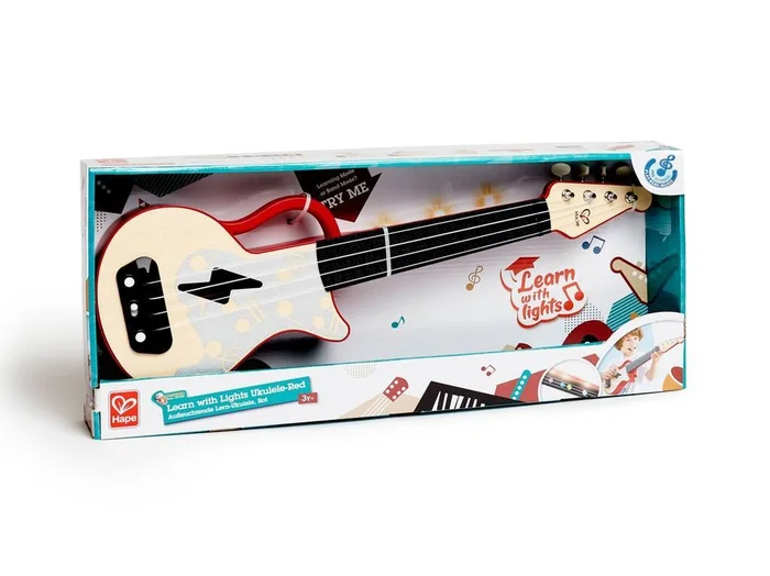 Hape – Elektrische Lern-Ukulele, Rot