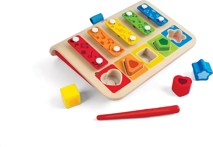 Hape E0334 Xylophon-Piano Shape Sorter, Multicolour