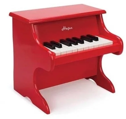 Hape Spielzeug-Klavier | Tastatur mit 18 Tasten, Musikinstrument für Kinder aus Holz, Rot