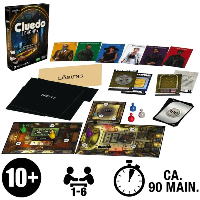 Hasbro Gaming Cluedo Escape – Erpressung im Midnight Hotel