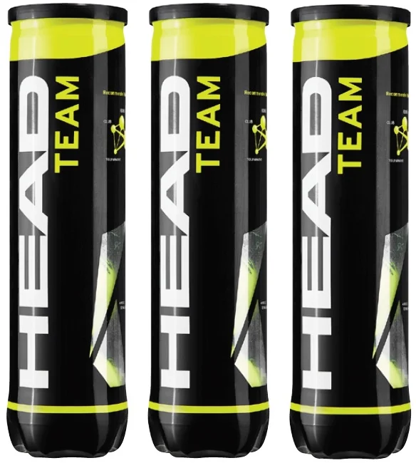 Head Team Tennis Balls (3 Tubes of 4) – – Pack of 12