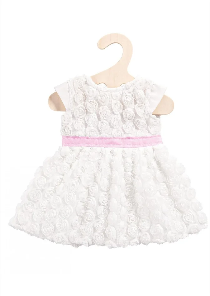Heless Kleid mit Rosen (weiß/rosa) Größe 28-35cm