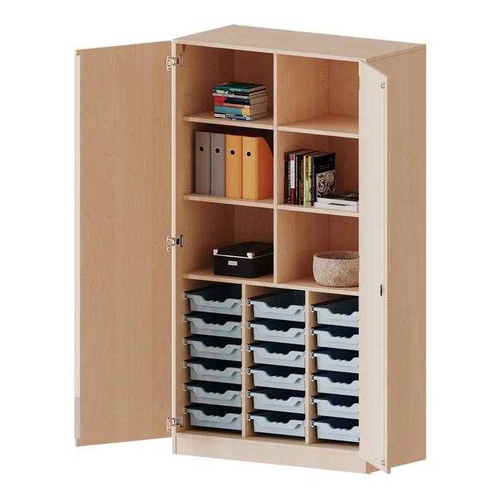 Hochschrank mit 18 Ergo Tray Boxen „M“