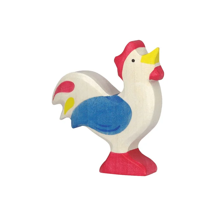 HOLZTIGER Hahn aus Holz – blau