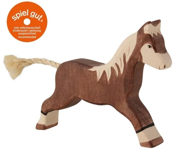 Holztiger Pferd, laufend, dunkelbraun, 80034