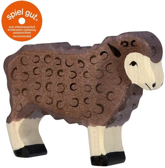 Holztiger Schaf, stehend, schwarz, 80075