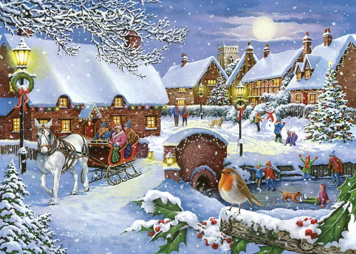 House of Puzzles – OG >Sleigh Ride 1000 PC – Original Packaging