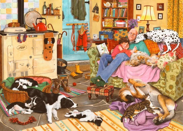 House of Puzzles Dog Tired 1000 Piece Puzzle