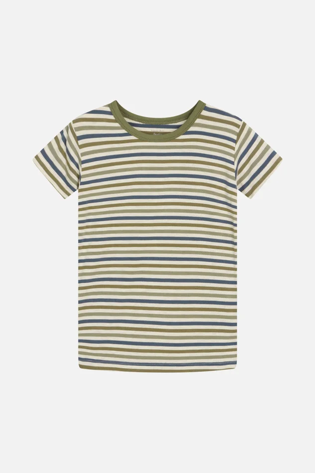 Hust & Claire Bambus Kurzarm Shirt blau-grün