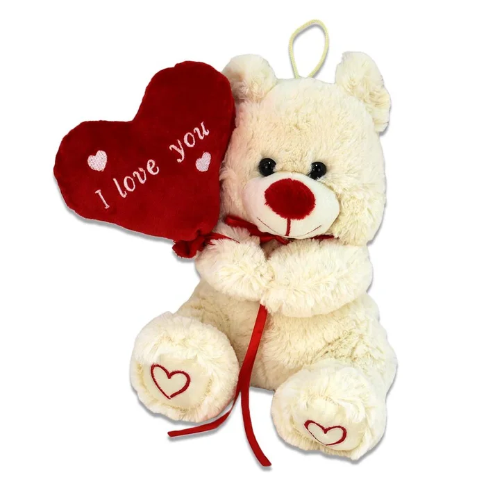 I love you Teddy weiß mit rotem Ballon