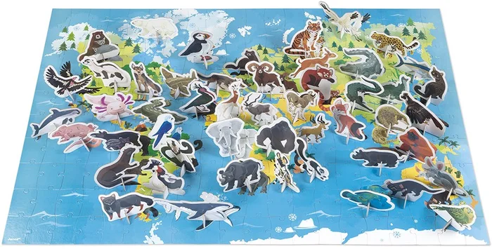 Janod – Lernpuzzle Bedrohte Tiere – 200 Teile – Ab 6 Jahren, J02676