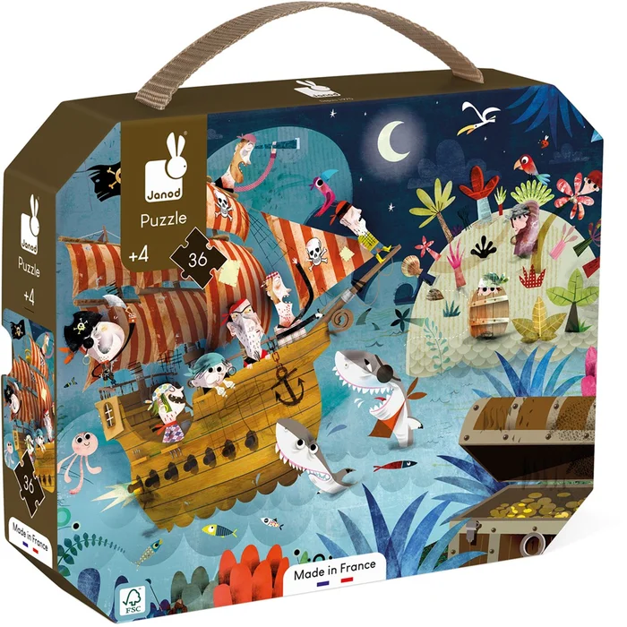 Janod Puzzlekoffer Piraten – 36 Teile