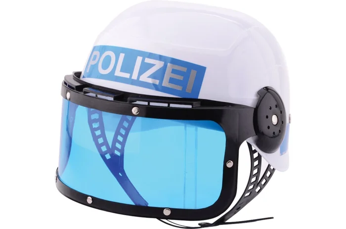 Johntoy – Polizeihelm Deutsche Version, silber-blau