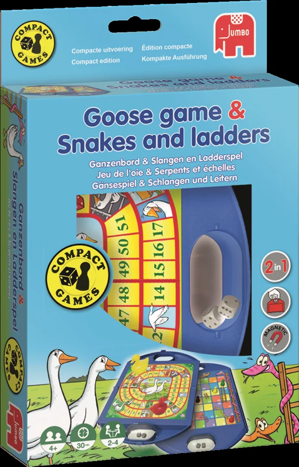 Jumbo Gänsespiel & Schlangen und Leitern Reisespiel