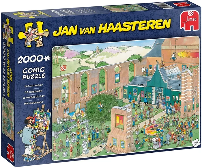 Jumbo Spiele 20023 Jan Van Haasteren-Der Kunstmarkt-2000 Teile Zubehör, Multicolor