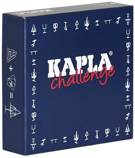 Kapla 8027 Holzplättchen Challenge 16-Teilig mit 12 Spielkarten, französische Ausgabe