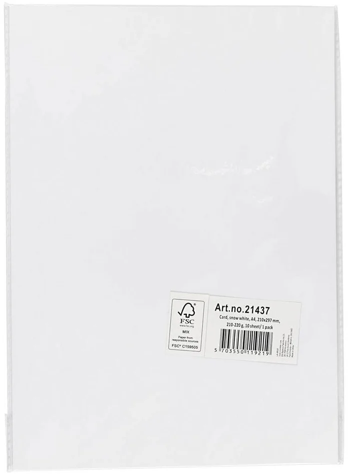 Karton Wit A4 210-220g, 10 Vellen