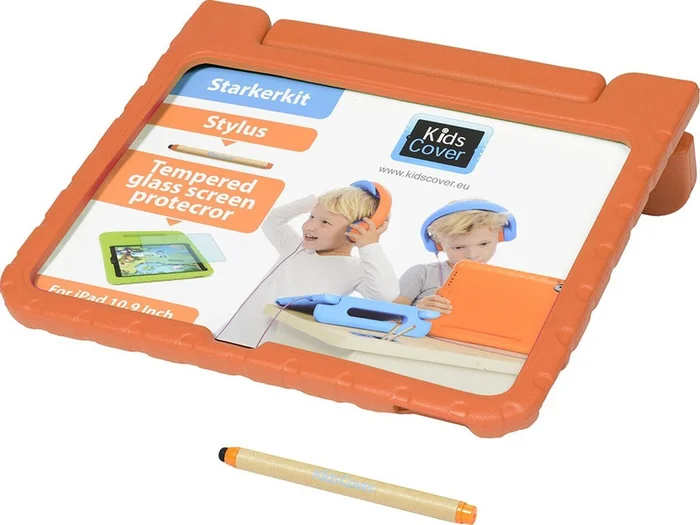 KidsCover iPad 10.9 orange Set – INKLUSIVE Stylus & Glas-Screenprotector – Hülle für Kinder – kindersicher