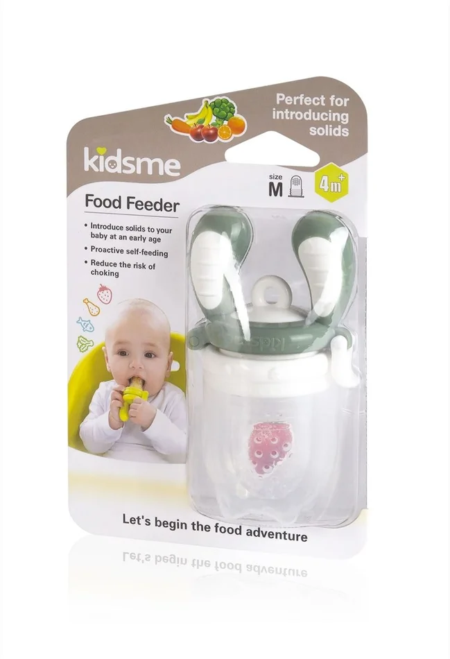 KidsMe Food Feeder Fruchtsauger Lutschbeutel für Baby – Größe M – Grau
