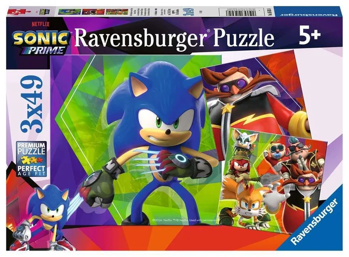 Kinderpuzzle ab 5 Jahren – Die Abenteuer von Sonic – 49 Teile