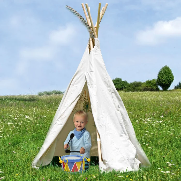 Kleines Tipi aus Stoff zum Bemalen