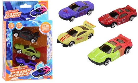 Kleur Veranderende Die-cast Raceauto, 3st.