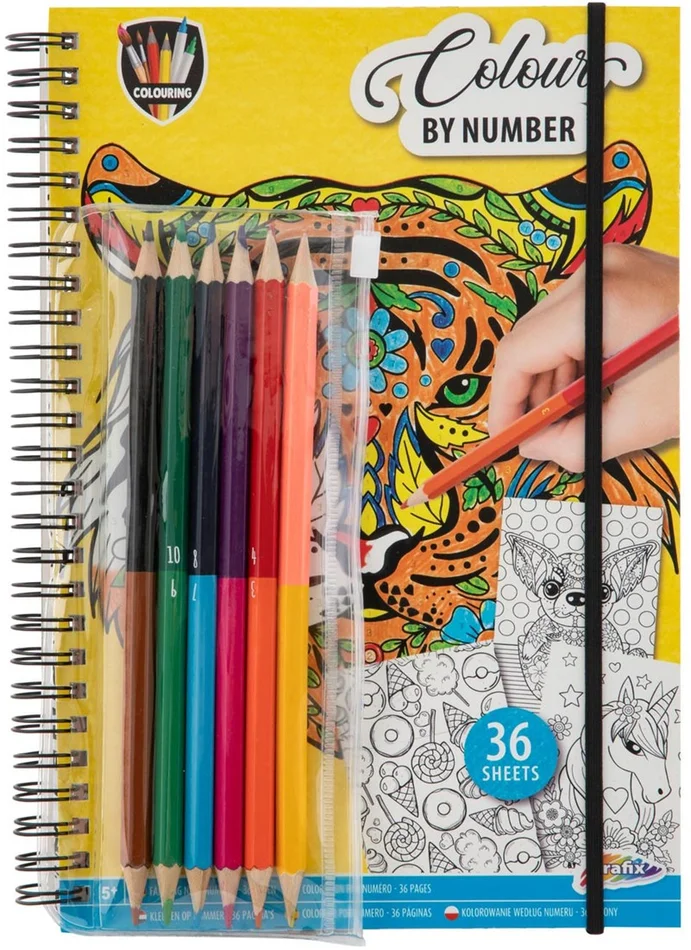 Kleuren op Nummer Kleurboek met Kleurpotloden.