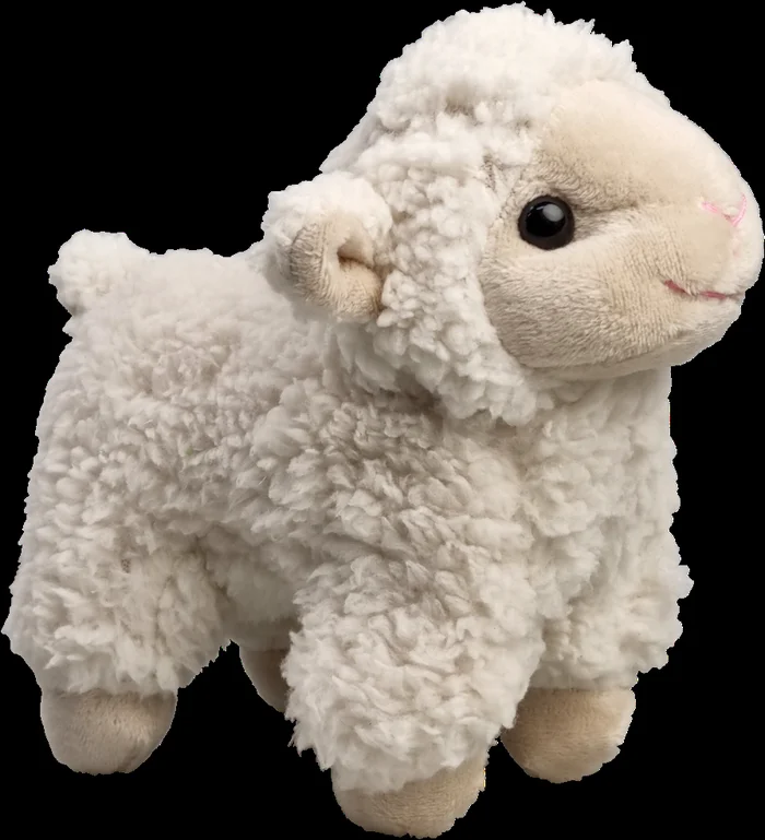 Knuffel: Lammetje Wollie 14 cm. Beige voetjes.