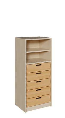 Korpusschrank mit Massivholzschüben und 2 Regalfächern