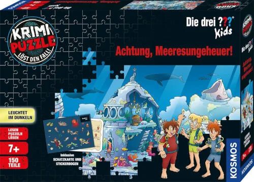 Kosmos Die Drei ??? Kids – Krimipuzzle Achtung, Meeresungeheuer!
