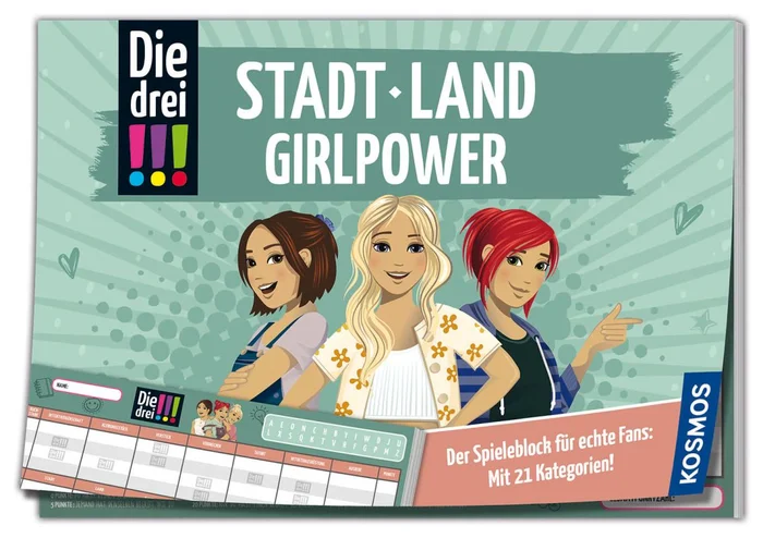 Kosmos Spielblock Stadt – Land – Die drei !!! Girlpower
