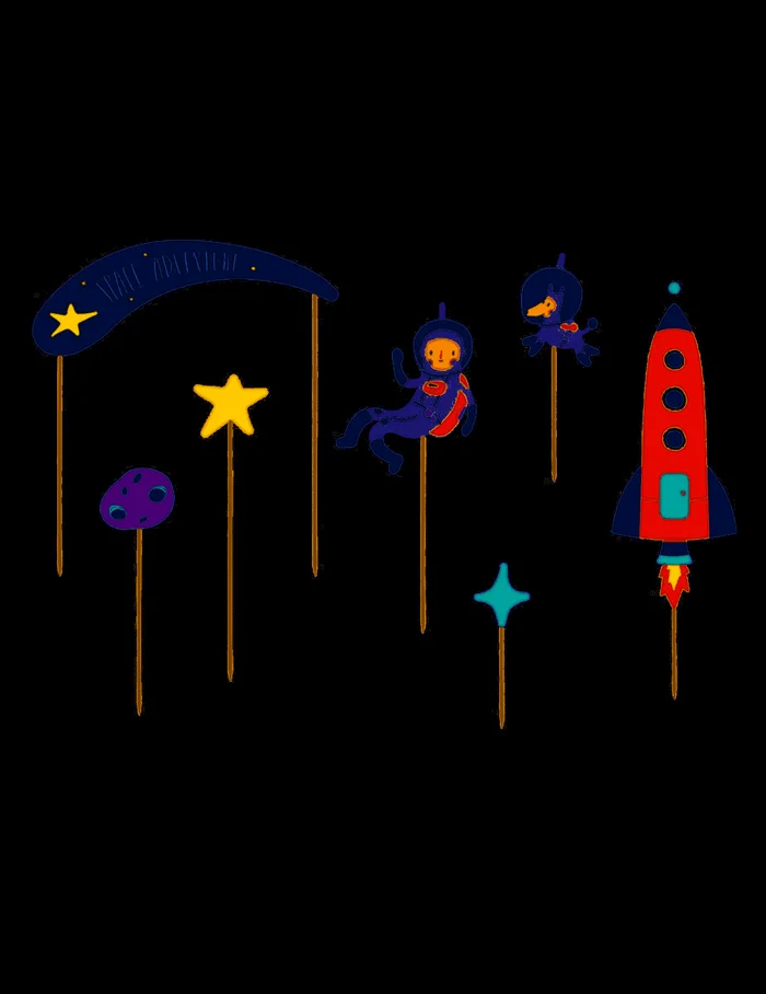 Kuchenpicker Weltraum, 7-tlg.